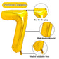 Pigetale 40 Inch Gold Large Numbers Balloons 0-9, Giant Jumbo Number 7 Digit 7 Helium Balloons, Foil Mylar Big Number Balloons F