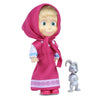 Masha And The Bear 12 Cm Toy Doll | Famous Cartoon | Ideal Gift Set For Girls Kids (Masha With Animal - Pink)