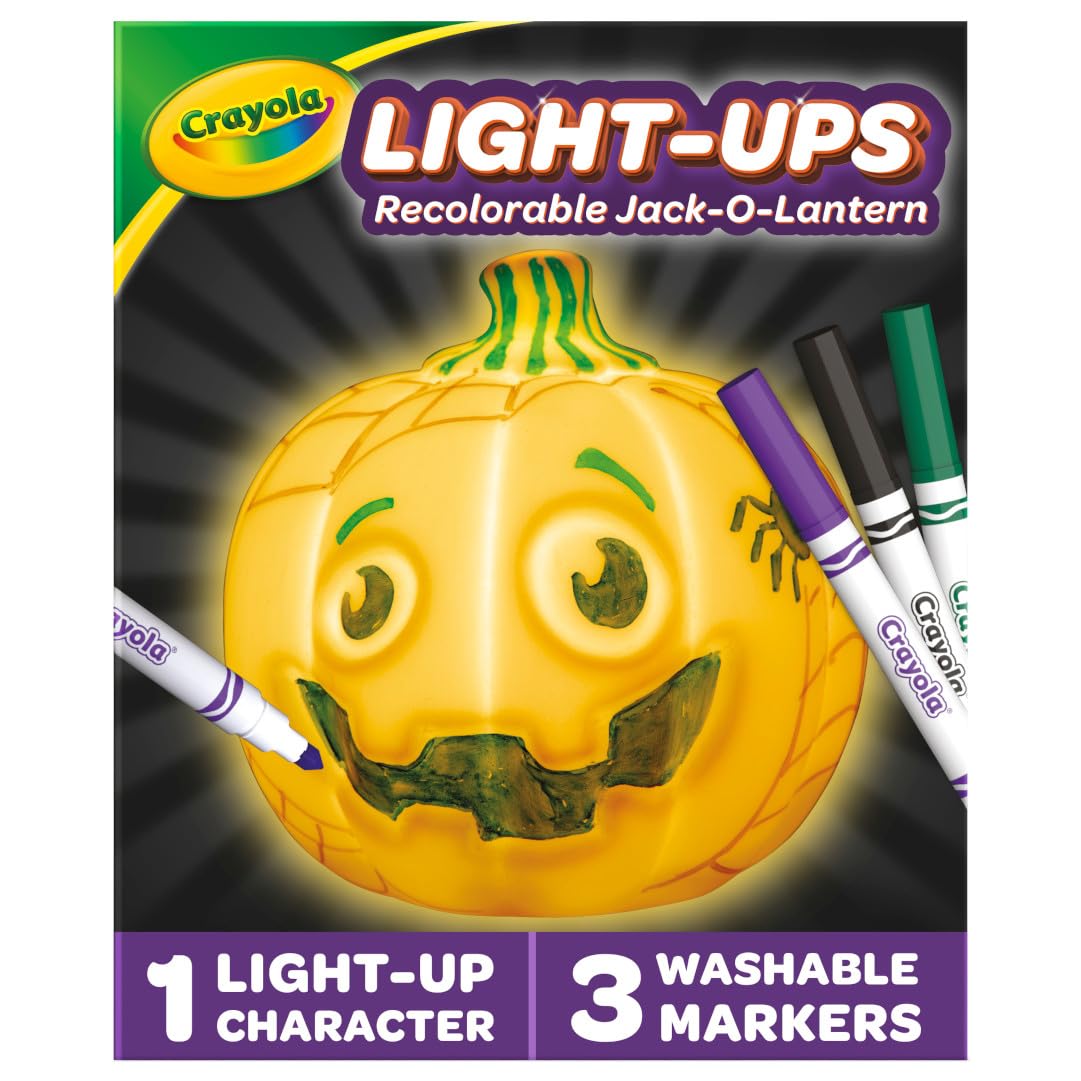 Crayola LightUps  JackOLantern, Light Up Pumpkin, Reusable Coloring Toy, Glow in The Dark, Ages 4, 5, 6, 7