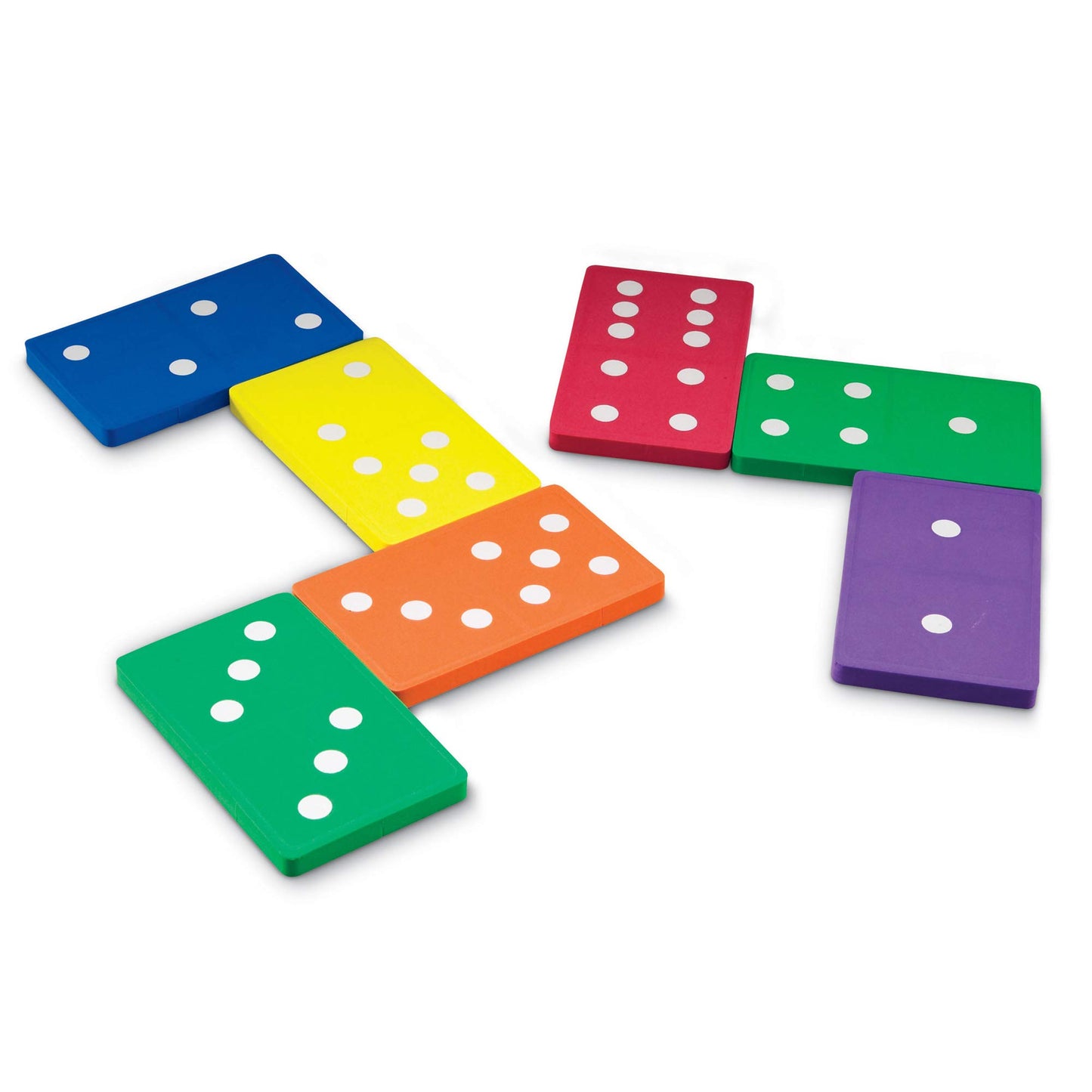 Learning Resources Jumbo Foam Dominoes Set - 28 Multi-color Pieces, Fun Educational Game for Kids Ages 5+ - Model LER6380