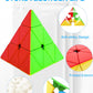 CFMOUR Speed Cube Set - Moyu Meilong 2x2, 3x3, 4x4 | Stickerless ABS Magic Cubes for Kids & Adults | Brain Teaser