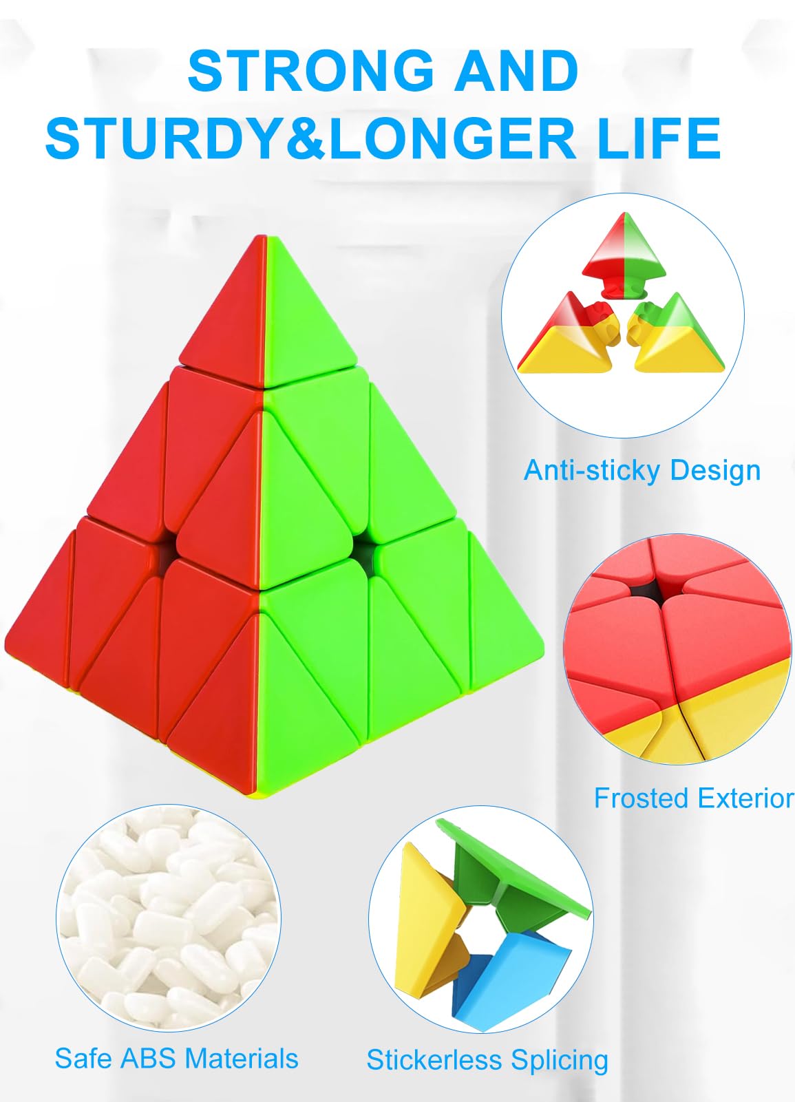 CFMOUR Speed Cube Set - Moyu Meilong 2x2, 3x3, 4x4 | Stickerless ABS Magic Cubes for Kids & Adults | Brain Teaser