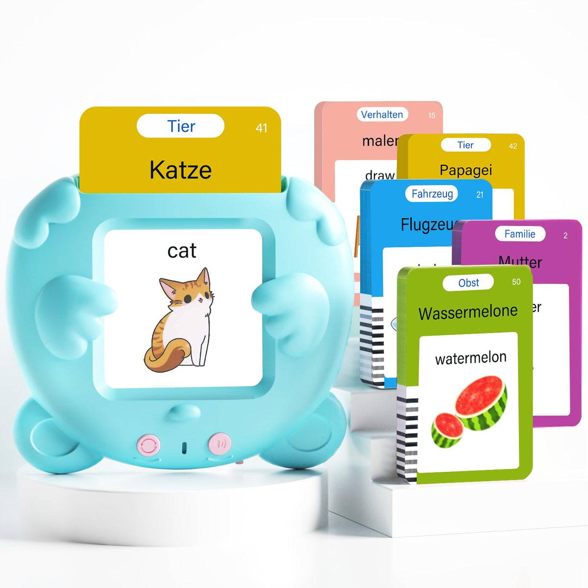German And English Talking Flash Cards For Toddlers, 510 Sight Words Bilingual Learning Toys For Children, Autism Pocket Speech