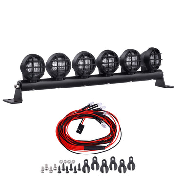 GoHobby 110mm 1/10 RC LED Light Bar Roof LED Lamp Kit 6 Lights LEDs for TRX4 Traxxas Slash 4x4 2WD Stampede SCX10 & SCX10 II Red