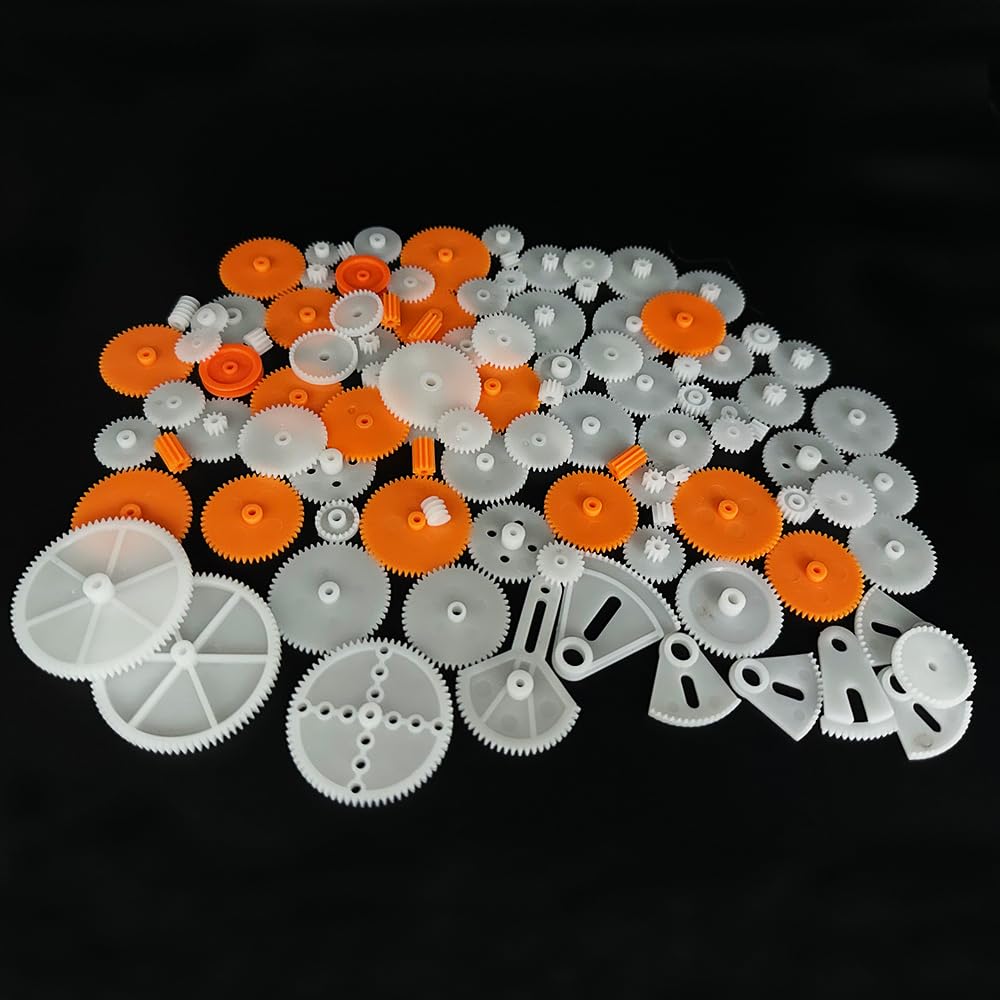 100Pcs Small Motor Gears Plastic Gears For Motor Rc Car Model Toy Diy Helicopter Rc Toy Gear Replacement Module 0.5 (100)