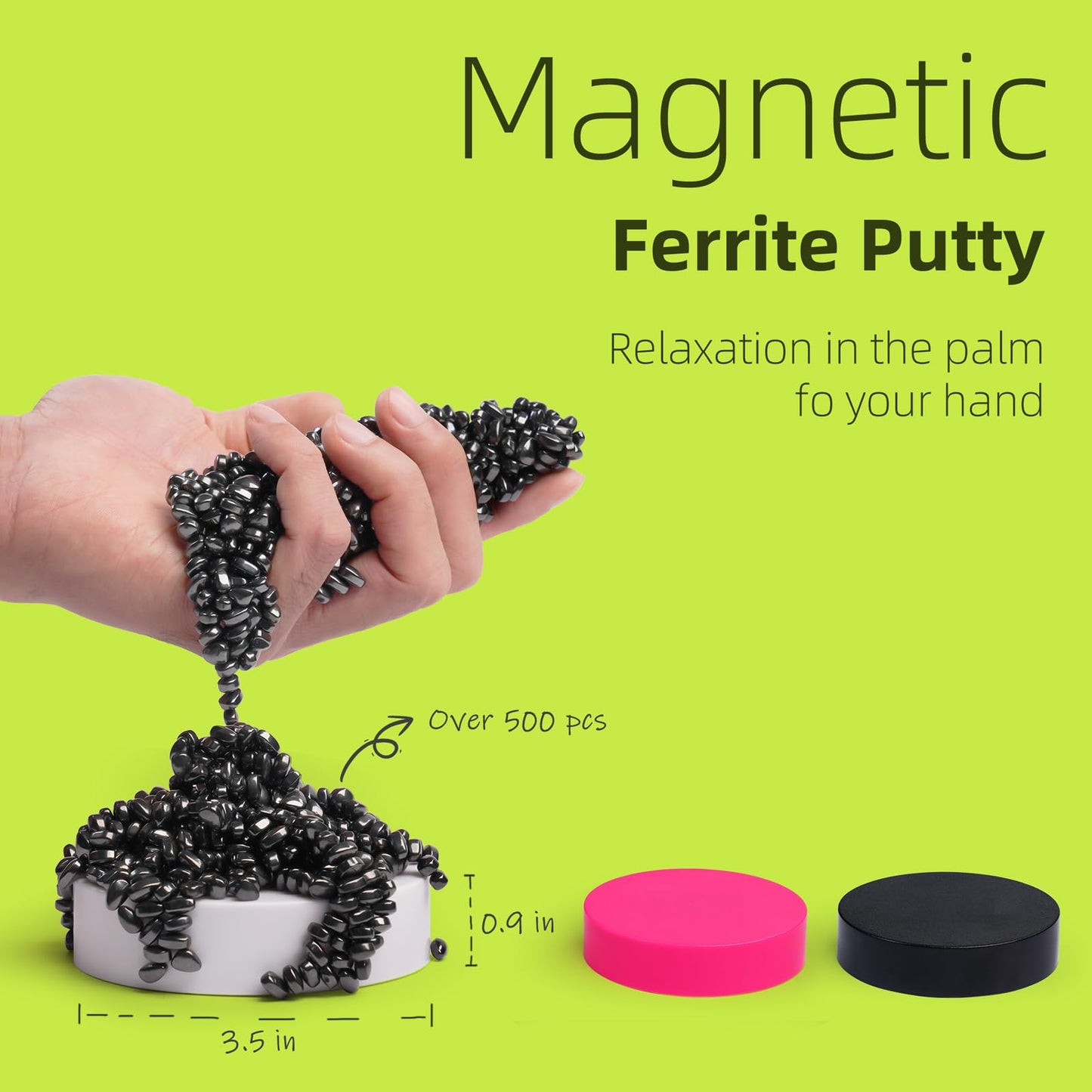 Likee Easy-Shape Ferrite Putty Magnetic Fidget Toys For Men Women Adult Stress Relief, Include Strong Magnet Base & 500+ Black Pebbles, Captivating Desk Decoration Thoughtful Colleague Gifts (Black)