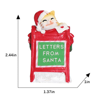 Christmas Village Accessories Ornaments Resin Christmas Village Sets Decoration For Xmas Festival Holiday (Cat Read Letter)
