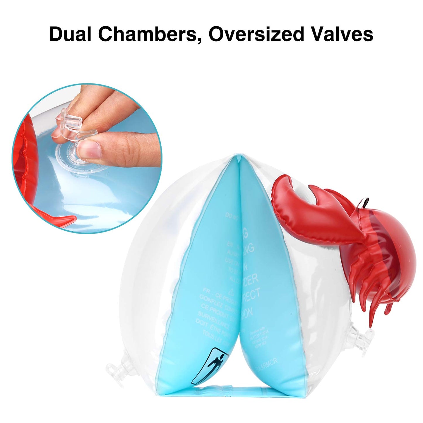 MoKo Swim Arm Bands for Kids  Toddlers Begin to Swim Inflatable Pool Floats Sleeves  Cute Cartoon Swimming Wings Armlets Rings Floaties Tubes  Water Sports Learning Swim Training Aids  Crabby