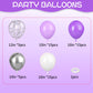 Purple And Silver Balloons, Purple White And Silver Balloons, Silver Confetti Balloons Purple White Latex Balloons For Birthday