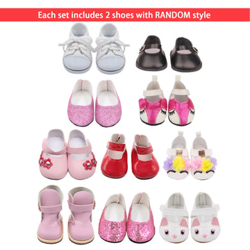Augfrog 14 Pcs 18 Inch Doll Accessories,5 Sets Of Doll Clothes And 2 Pairs Of Doll Shoes (Send By Random) For 18 Inch American D