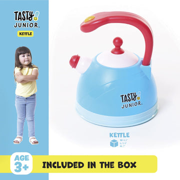 Red Toolbox Tasty Junior Kettle Set With Realistic Lights & Sounds For Imaginative Tea Time Fun