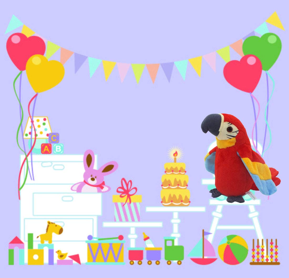 Talking Parrot Plush Toy, Repeat What You Say Funny Kids Stuffed Toys, Birthday Gift Kids Early Learning Animal Toy Electronic T