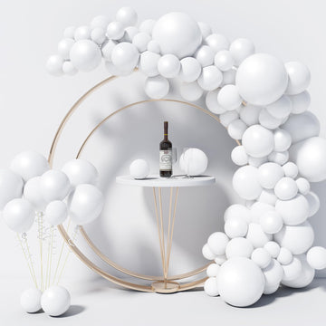 130Pcs White Balloons Different Sizes 18'' 12'' 10'' 5'' Balloon Garland Arch Kit Perfect For Birthday Party, Graduation, Baby S