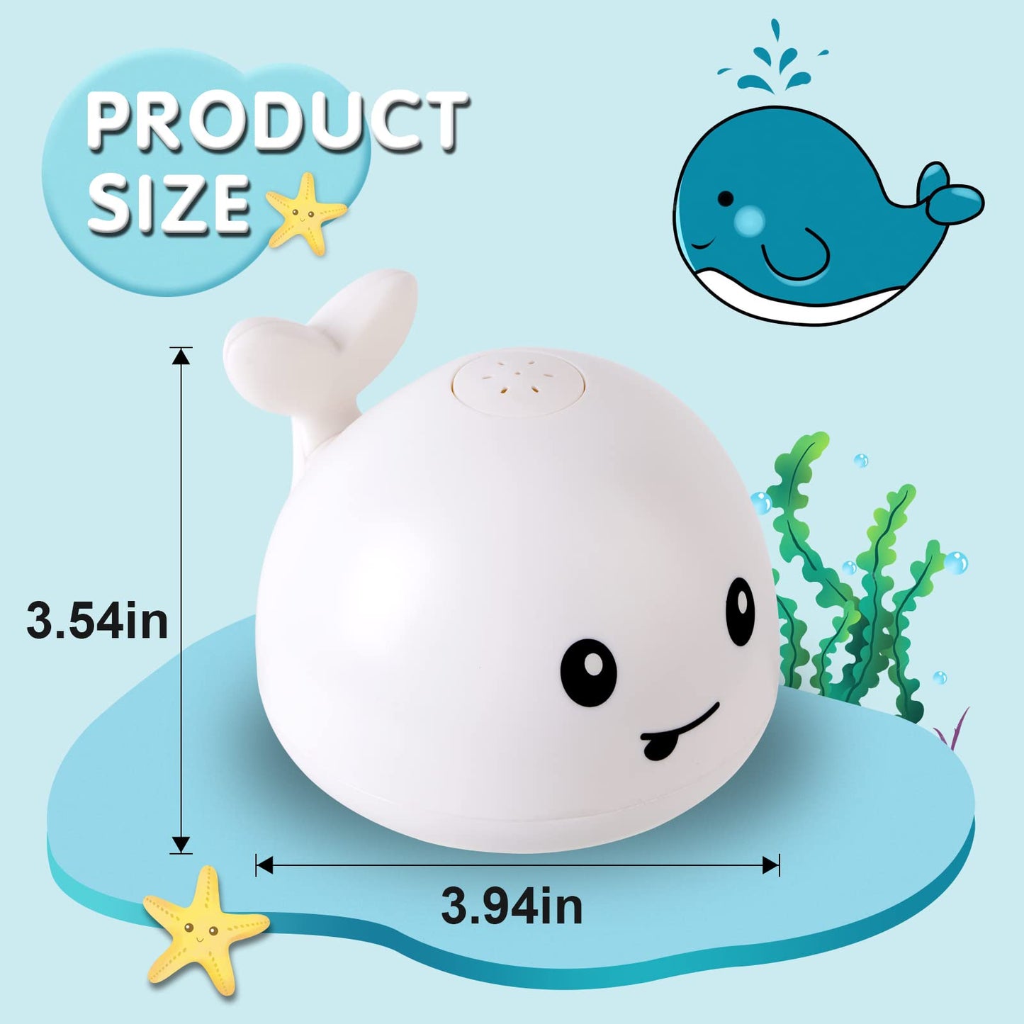 2024 Upgraded Baby Bath Toys, Rechargeable Light Up Bath Toys For Kids 1-3 Babies 6-12 12-18 Months, Whale Sprinkler Spray Water