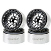 RhinoRC MOZA 1.9 Inch Negative Offset Aluminum Wheel Rim, 4PCS RC Beadlock Wheels for 1/10 RC Crawler Axial SCX10 RR10 Wraith TR