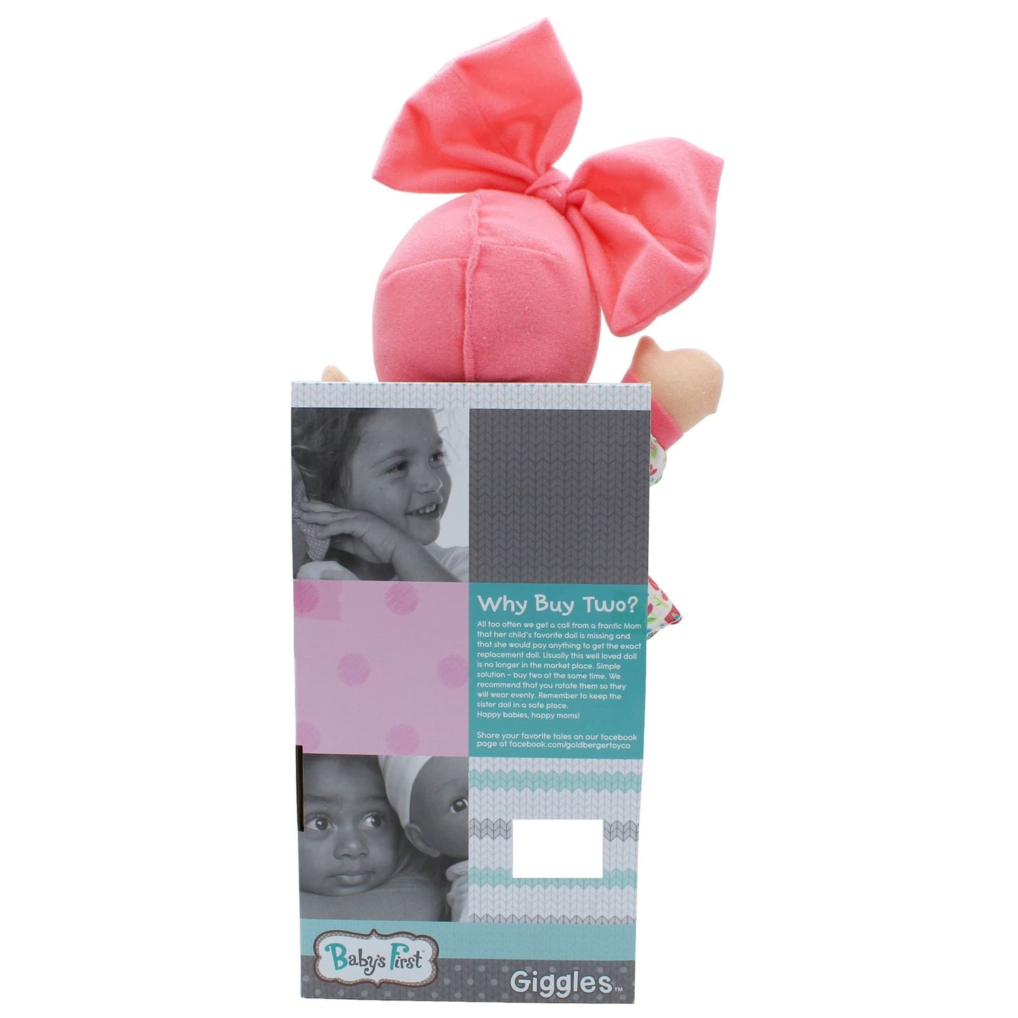 Babys First Goldberger Giggles Doll with Coral Top & Infectious Giggle Sound Module - Child Safe 1 Year & Up
