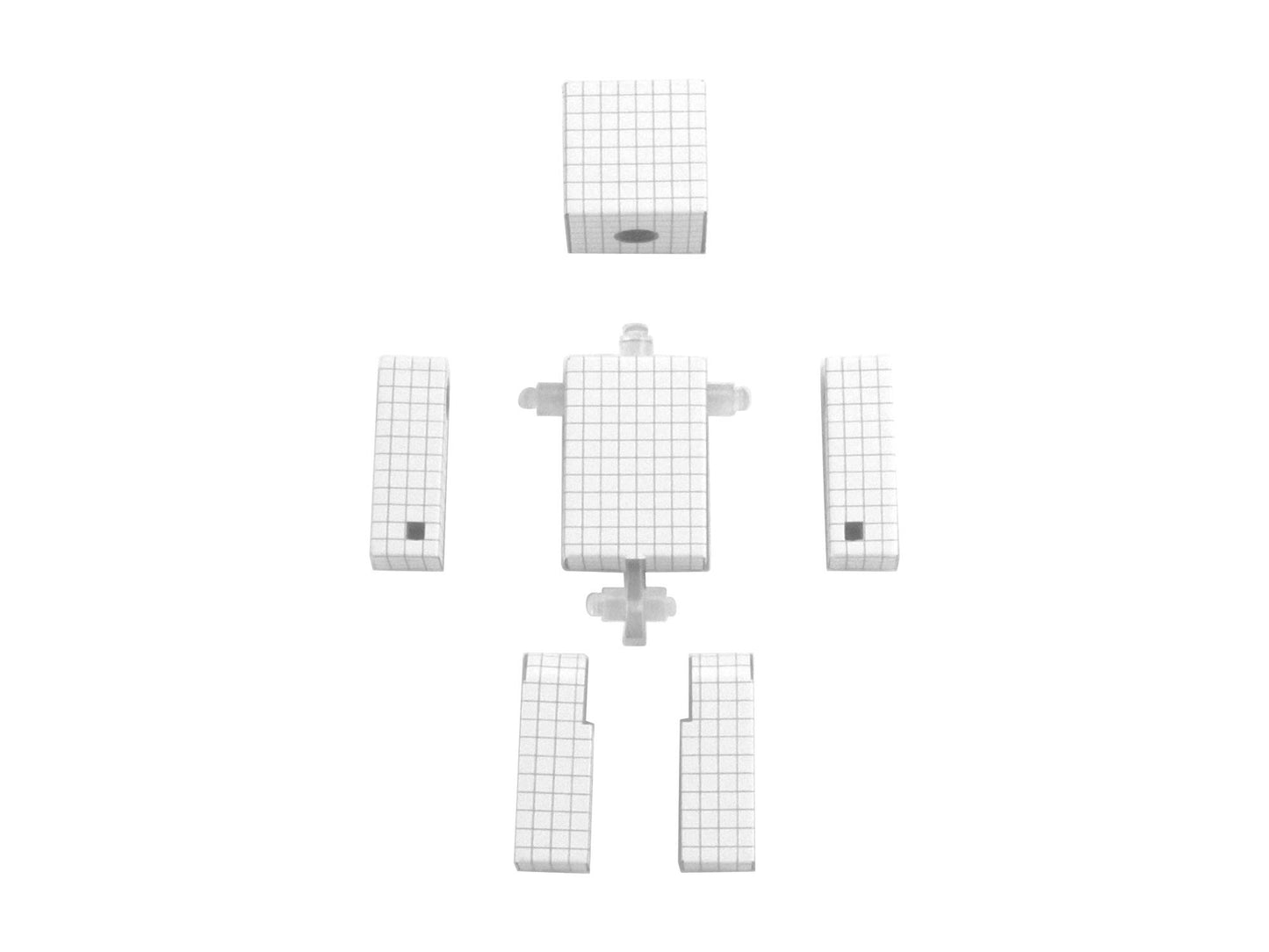 EnderToys Color-in Customizable Action Figure - 4" Gray Plastic Model B07CZ78T3B