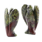 Ouubuuy Dragon Bloodstone Crystal Angel Figurines Statues 4 pcs Natural Gemstone Carved Pocket Guardian Angel 1.5 inch for Heali
