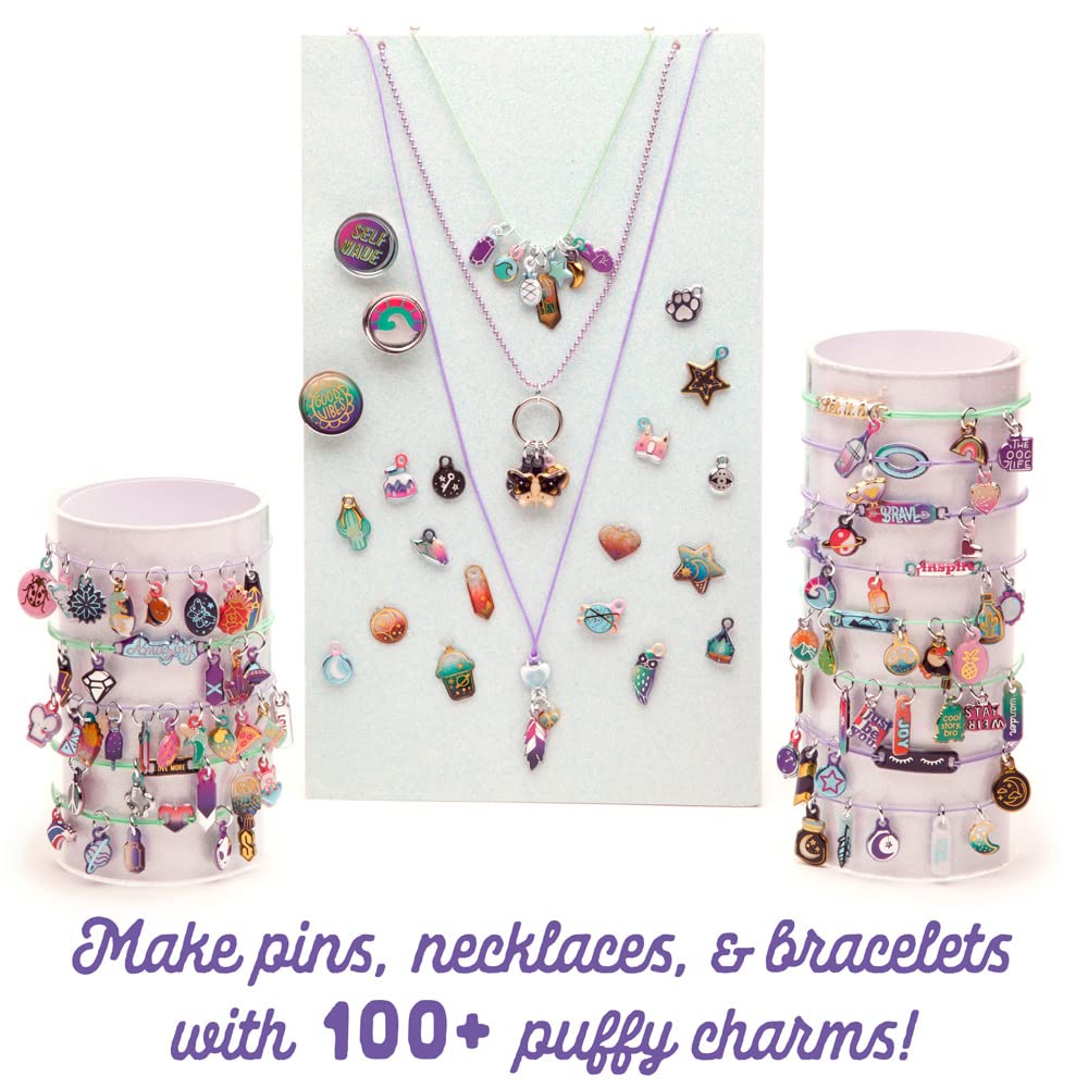 Craft-tastic - Puffy Charming Charms - Designs Pins, Necklaces, and Bracelets - Fun Creative Craft Kit for Ages 8+