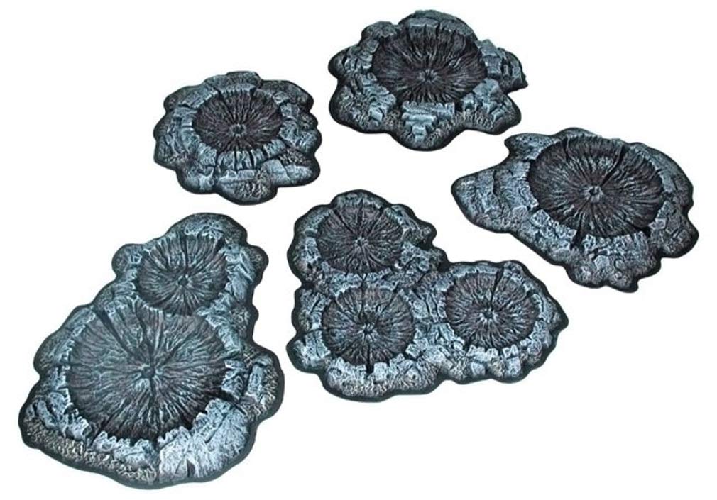 Crater Set - Unainted (5 Craters, 28Mm Terrain) By Pegasus Hobbies