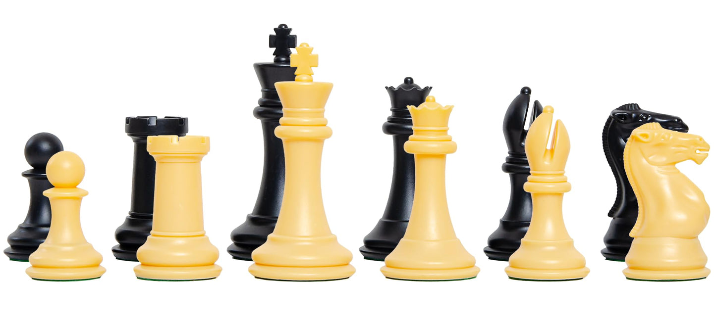 The House Of Staunton - Fischer Plastic Chess Set - Pieces Only - 4.0' King (Black & Natural)