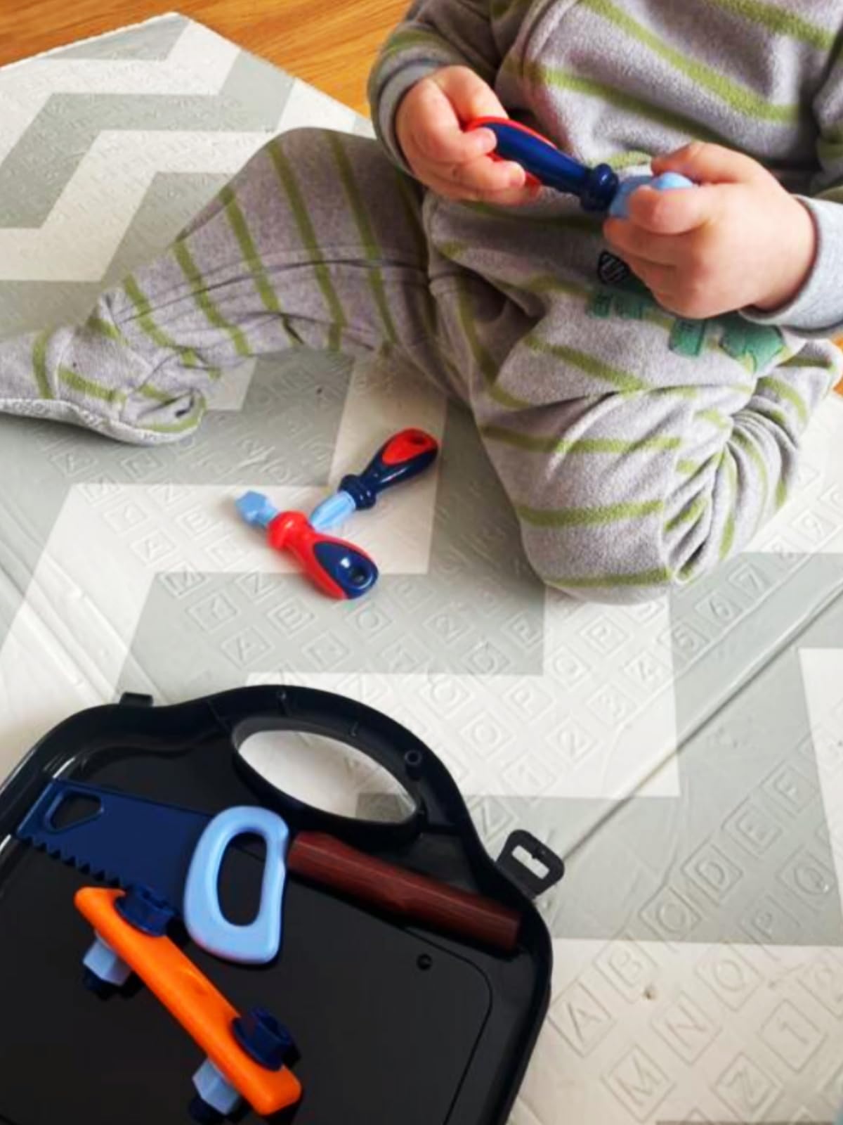 Kiszo Toddler Tool Set - 11 pc Kids Tool Set with Box, Pretend Play Toys for Kids Ages 3-6, Perfect for Christmas & Birthday Gif