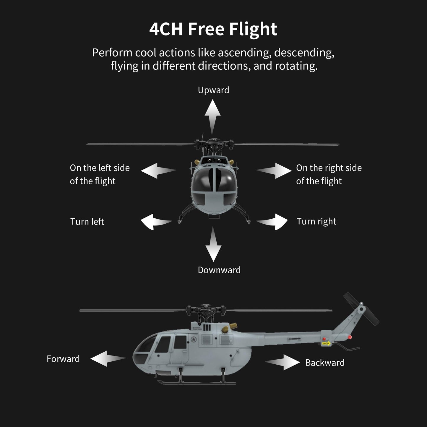 Remote Control Helicopter,4Ch Rc Helicopter Rtf With Aileronless Design And 6-Axis Gyro, Modularized Battery, One-Key Takeoff/La