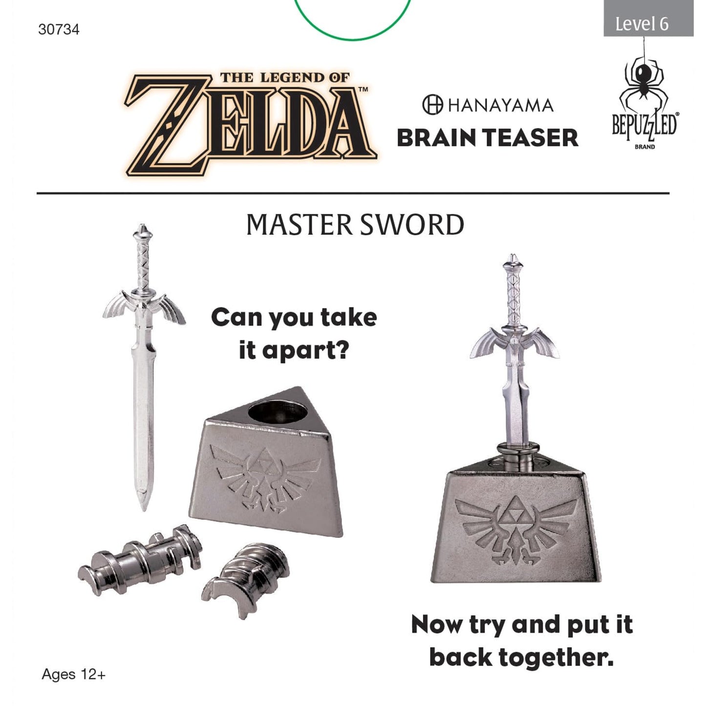 BePuzzled  Legend of Zelda Master decorative replica blade Hanayama Brain Teaser  Mensa Rated Level 6  for Ages 12 and Up