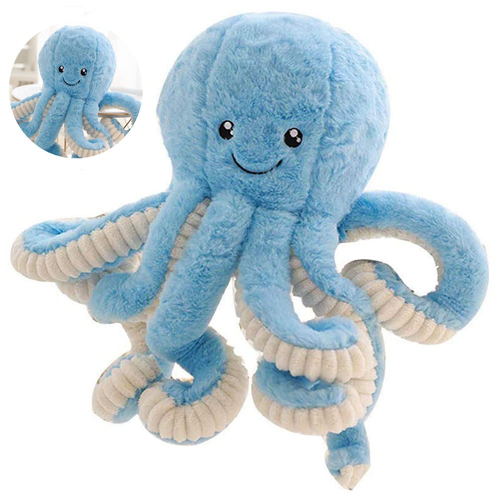 JOSON Cute Octopus Plush Toys  Soft Octopus Stuffed Animals  Girls and Boys mature-themed Birthday (16 Inch  Blue)