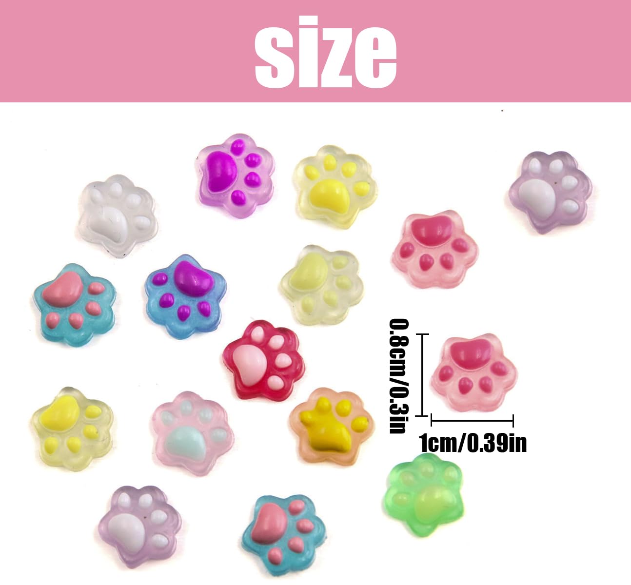 100Pcs Micro Resin Cat'S Paw Decor Dollhouse Tiny Cat'S Paw Decorations For Party Mini Resin Animals For Garden Micro Landscapin