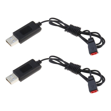 ECSiNG 2Pcs USB Charger Cables Replacement Compatible with SYMA X5HW X5HC X5UW X5UC X21 X21W RC Quadcopter USB Charging Wire Bla