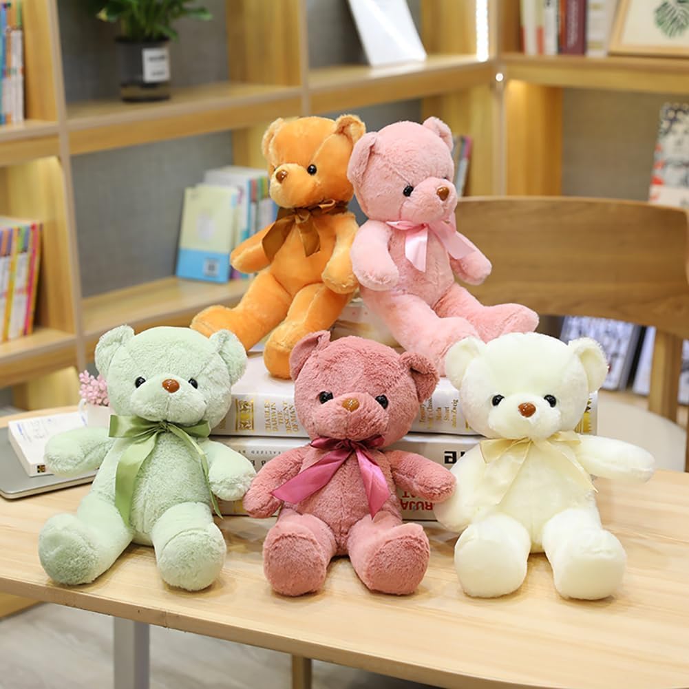 Biubiulove 13.5Inch Teddy Bear Stuffed Animal, Soft Cuddly Stuffed Plush Bear, Gifts For Kids Baby Toddlers On Baby Shower, Vale