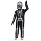Leadtex Kids Gid Skeleton Halloween Costume, All In One Skeleton Printed Jumpsuit With Hood And Gloves(12-13Years