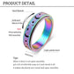 MHWTTY Anxiety Rings for Women Spinner Fidget Ring Titanium Stainless Steel Fidget Toys Adults Thumb Ring for Women Men Rainbow