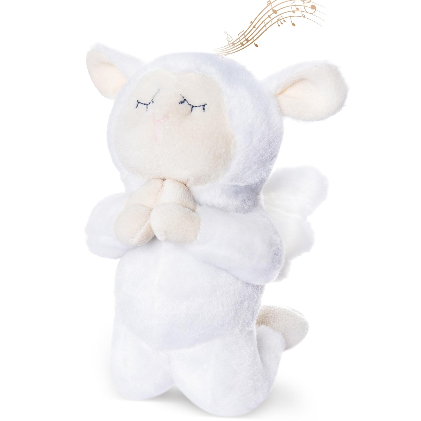 My Oli 7' Plush Prayer Lamb Plays Jesus Loves Me Praying Plush Lamb Soft Toy Stuffed Animal Bedtime Gifts For Baby Kids Girls Boys