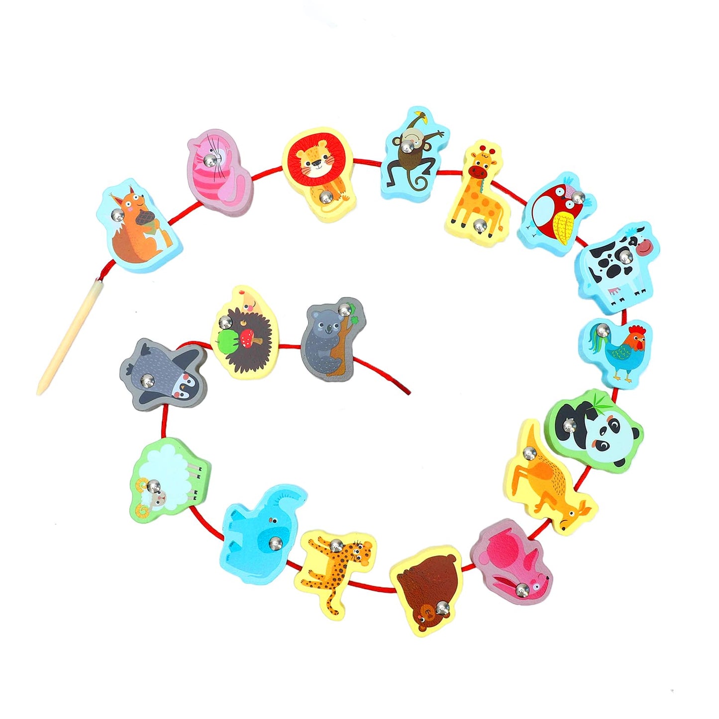 ONEST 18 Pieces Magnetic Fishing Game for Kids Wooden Magnet Fishing Game Wooden Magnetic Toys for Kindergarten Preschool Girl B