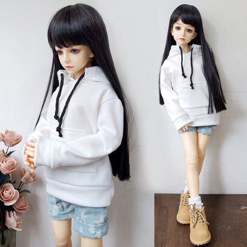 30Cm / 45Cm / 60Cm Doll Clothes 1/3 1/4 1/6 Bjd Doll Accessories Bjd Sd Diy Fashion Hoodie Toys Dolls Clothing (1/4,White)