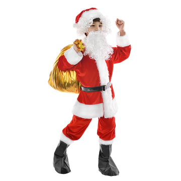 Children'S Santa Suit Christmas Child Santa Claus Costome Kids Halloween Costume Cosplay (Large)