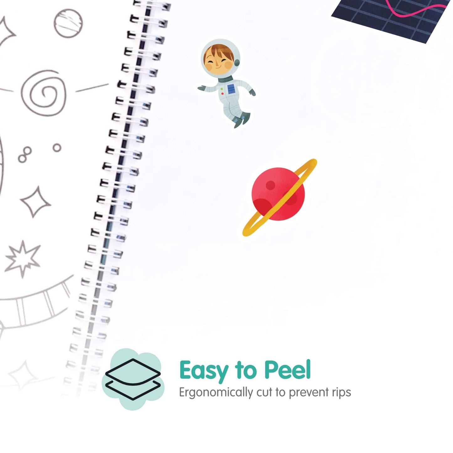 Outer Space Stickers + Coloring Book By Cupkin: Innovative Side By Side Sticker Books - Spiral Binding Lays The Planet Stickers