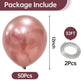 Kalor 12 Inch Metallic Rose Gold Balloons, 50 Pcs Latex Helium Metallic Balloons For Kid'S Birthday Party, Baby Shower, Wedding, Graduate Party Decorations