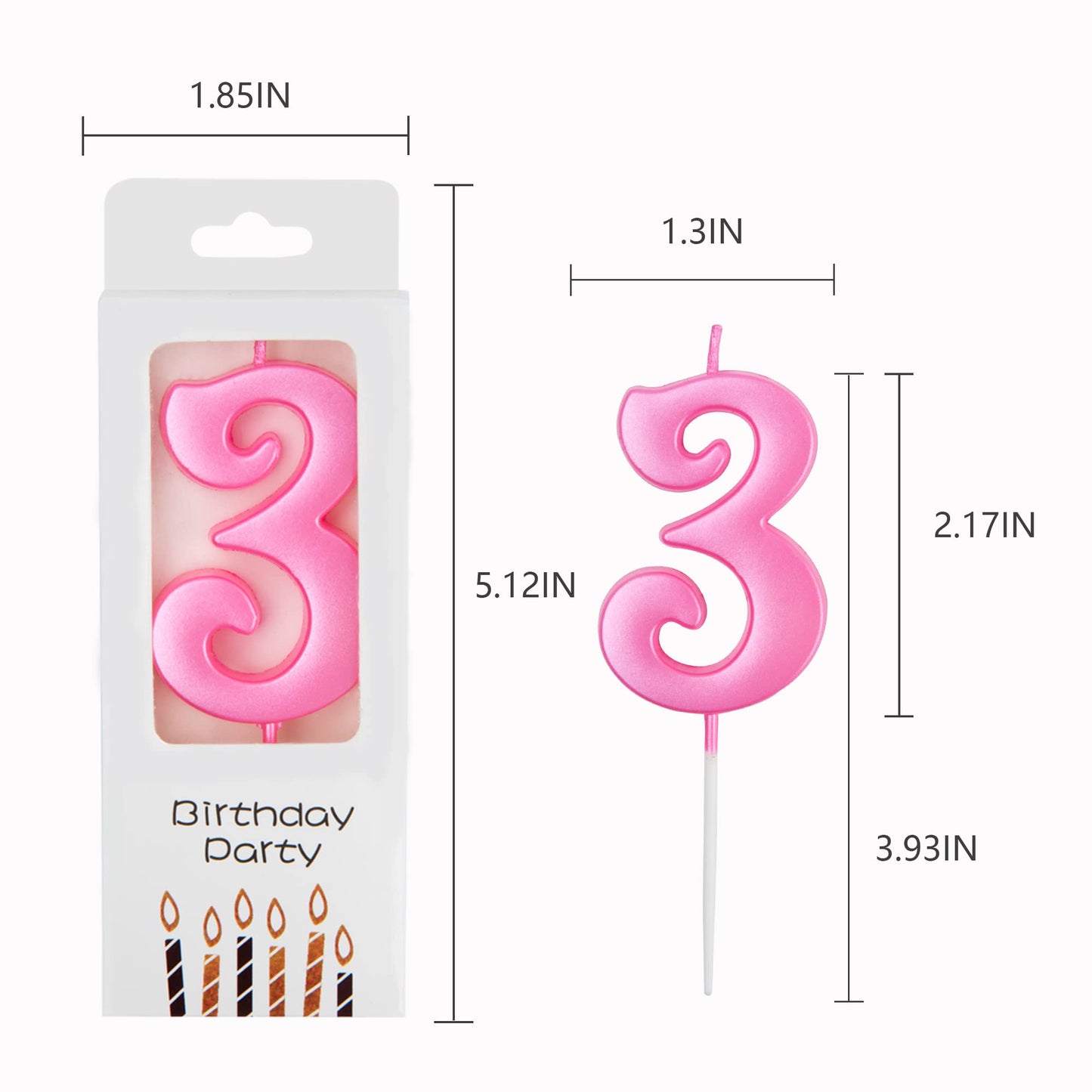 PHD CAKE 10-Count 0-9 Pink Number Birthday Candles, Number One Birthday, Pink Number Candles, Party Celebration, Baby Showers