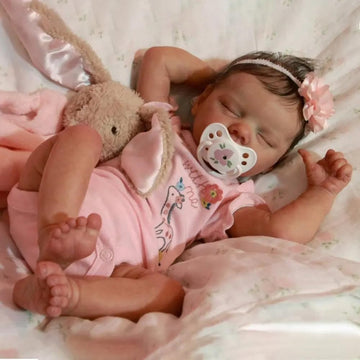 Pinky Reborn Baby Dolls 18 Inch Girl Eyes Closed Realistic Newborn Baby Doll Full Body Poseable Anatomically Correct With Clothe