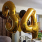 Paticool Gold Number 4 Balloon, 40 Inch Large Number Foil Mylar Balloons For 4Th Girl Boy Birthday Party Celebration Decorations