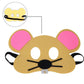 Jtnohx Felt Animal Masks, 10 Pcs Halloween Mask, Animal Costume For Birthday Party Supplies (Mouse Mask)
