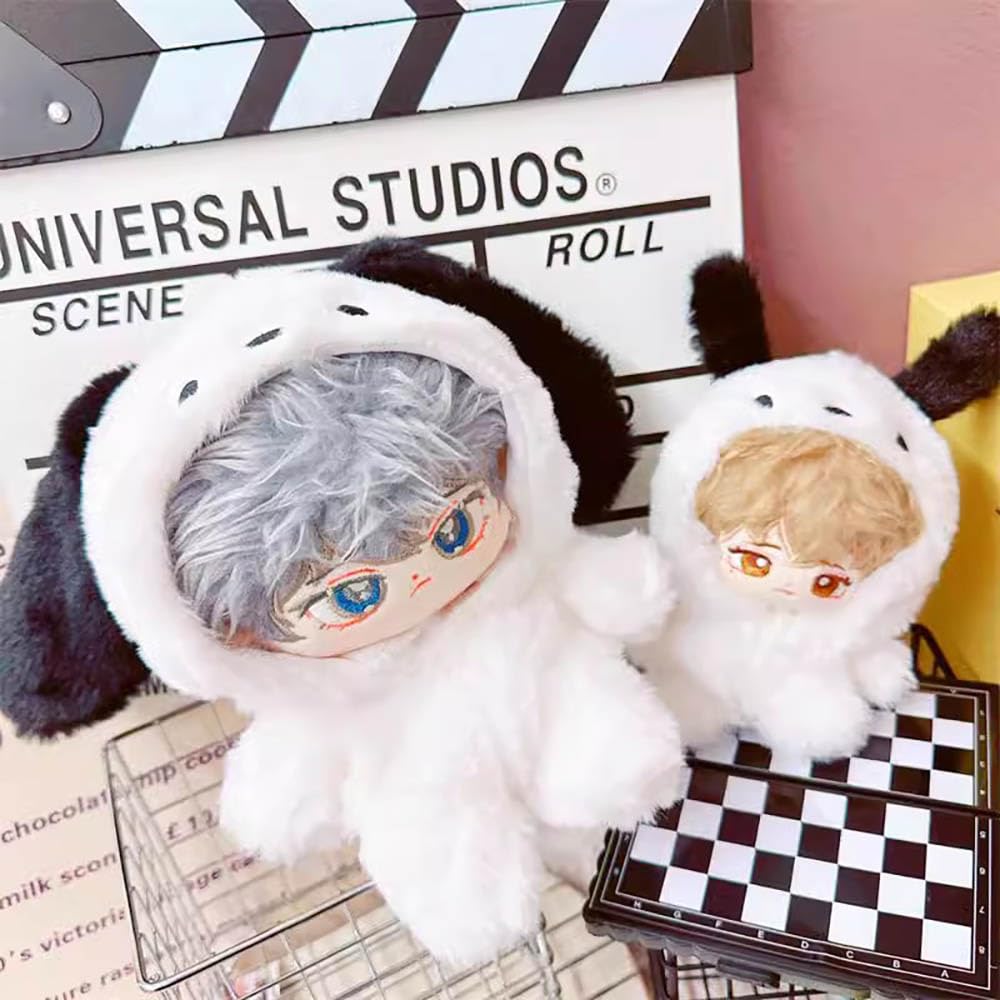 Niannyyhouse 10Cm~15Cm 20Cm 40Cm Plush Doll Clothes Puppy Onesies Outfit Dolls Accessories Dress Up (White 20Cm)