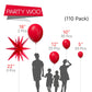 Partywoo Red Balloons, 110 Pcs 22 Inch Star Balloons And Red Balloons Different Sizes Pack Of 18 Inch 12 Inch 10 Inch 5 Inch For Balloon Garland Balloon Arch As Birthday Decorations, Party Decorations