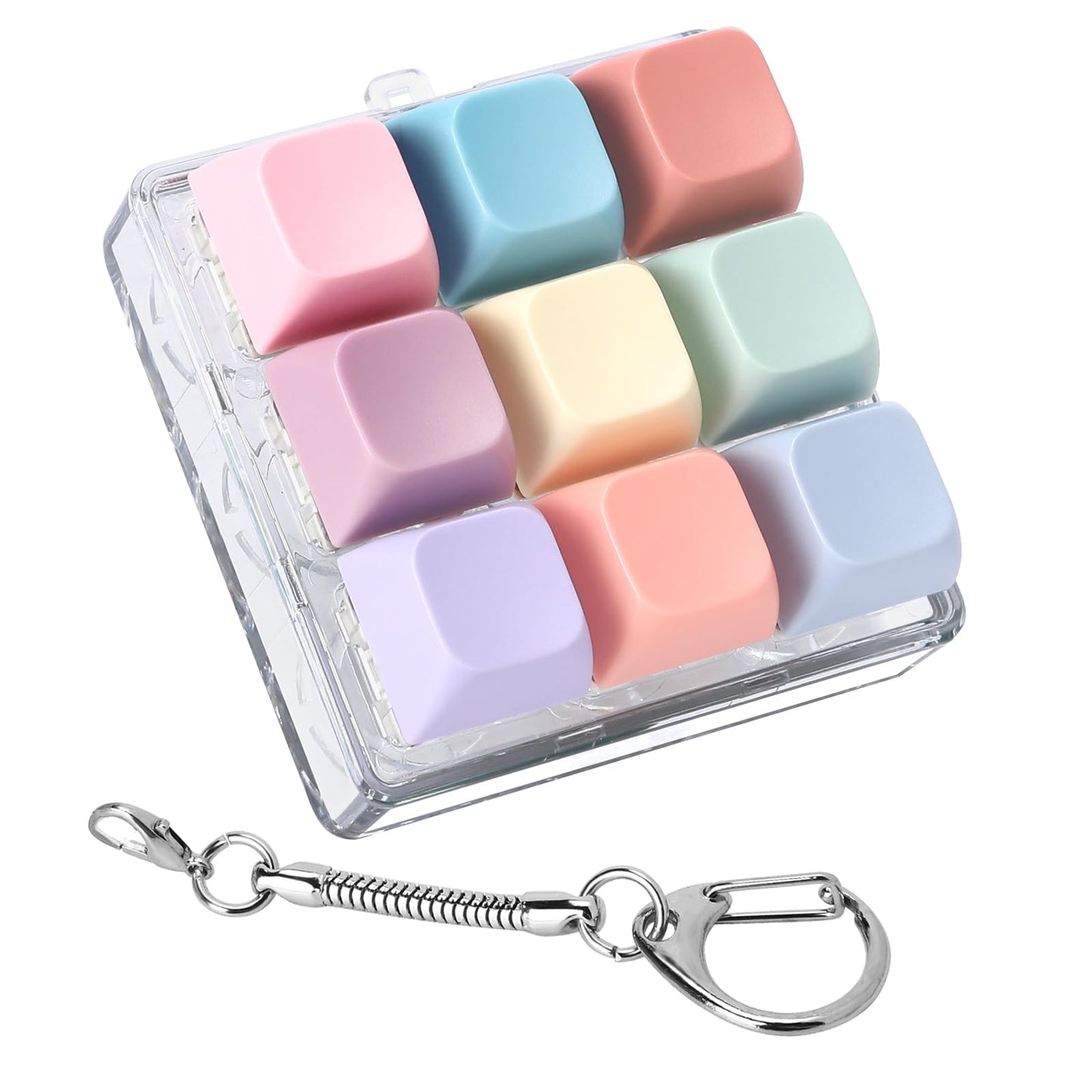 Axlksia Keyboard Fidget Toy, Fidget Clicker Keyboard Fidget Keychain, Button Fidget Gifts For Adults To Relieve Stress And Pass