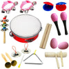Hot New! Lebbeen 11Pcs Novelty Kids Roll Drum Musical Instruments Band Kit Children Toy Baby Gift Set