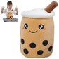 MMguai 14 inch Cute Big Boba Tea Plush Soft Hugging Pillow,Large Brown Pearl Milk Tea Stuffed Animals Toy for Girls Boys Birthda