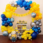 Blue Yellow Balloons Set, 60Pcs Navy Blue Matte Yellow White Party Balloons, Pastel Blue Yellow And White Latex Helium Balloon F